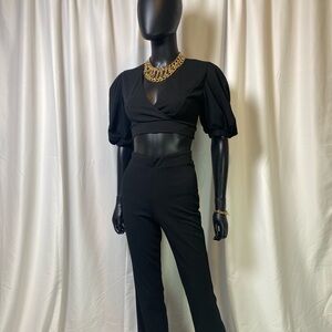 Elegant Black Women's 2 piece pant suit